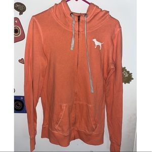 Orange VS Pink Zip Up Hoodie size Small